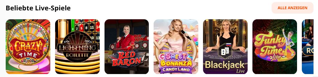 Spiele beliebte Live-Spiele mit echten Dealern online